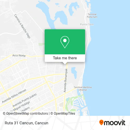 Ruta 31 Cancun map