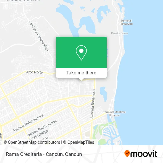 Rama Creditaria - Cancún map