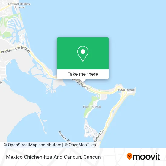 Mexico Chichen-Itza And Cancun map
