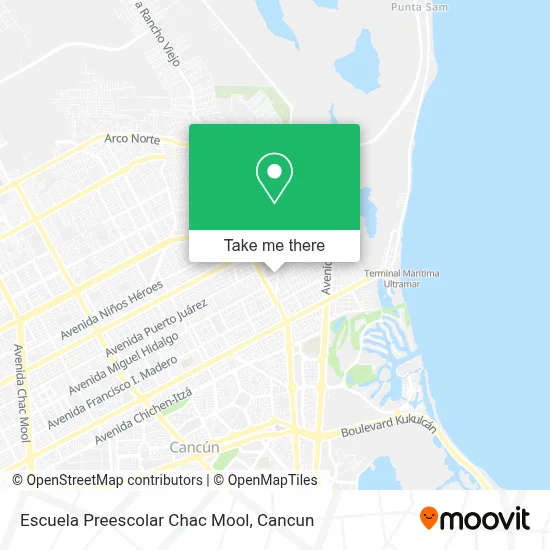 Escuela Preescolar Chac Mool map