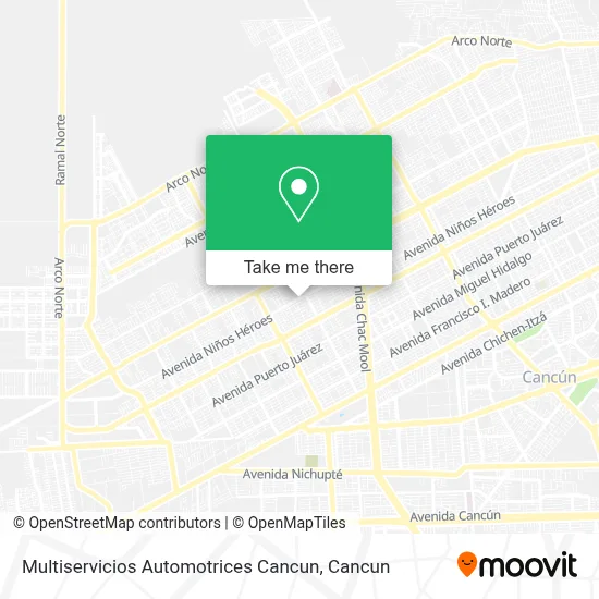 Multiservicios Automotrices Cancun map