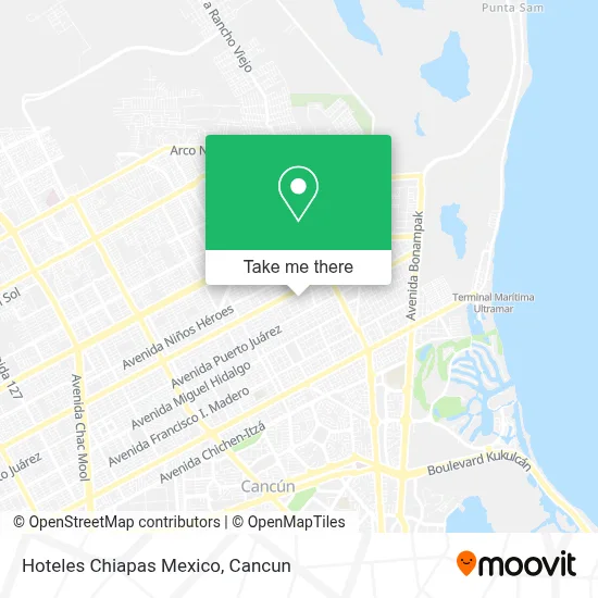 Hoteles Chiapas Mexico map