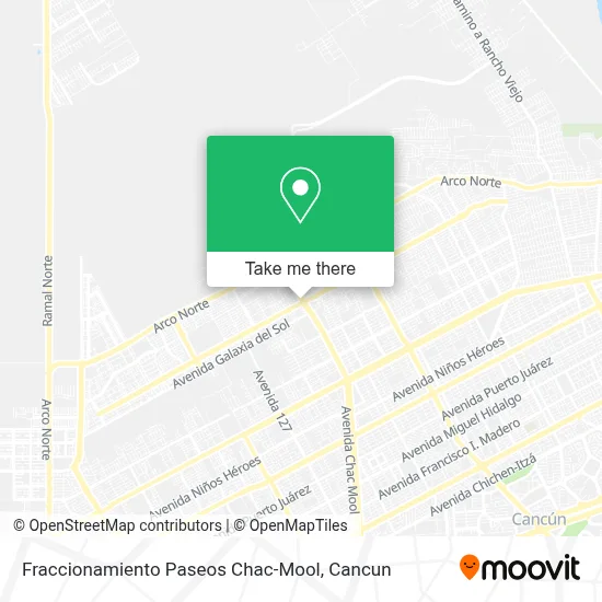 Fraccionamiento Paseos Chac-Mool map
