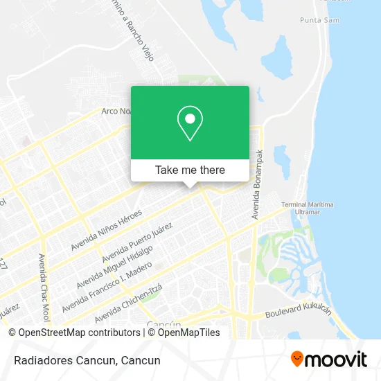 Radiadores Cancun map