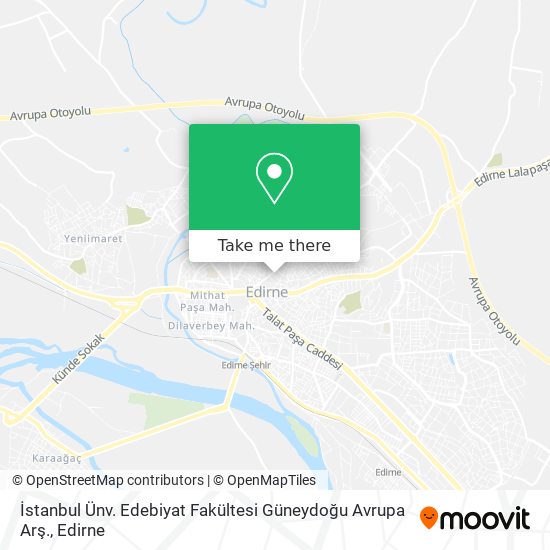 İstanbul Ünv. Edebiyat Fakültesi Güneydoğu Avrupa Arş. map