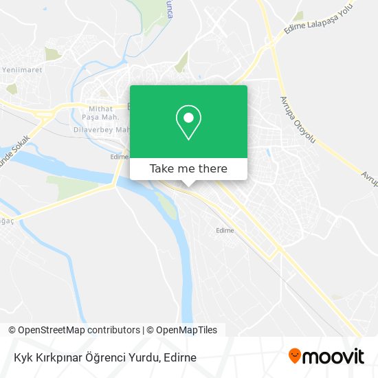 Kyk Kırkpınar Öğrenci Yurdu map