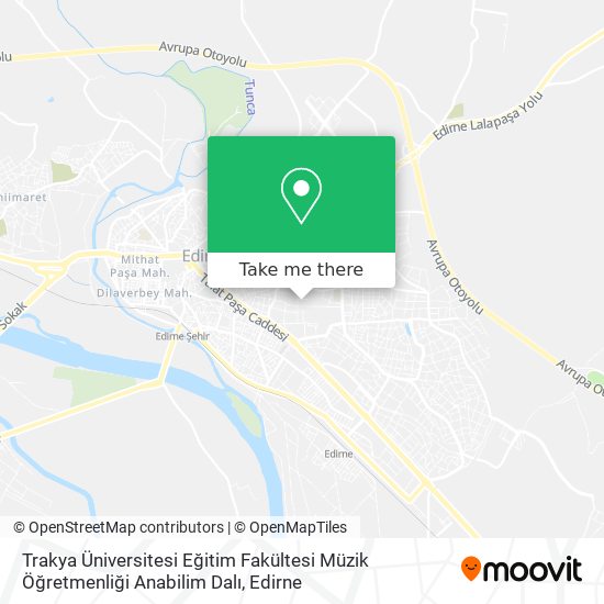 Trakya Üniversitesi Eğitim Fakültesi Müzik Öğretmenliği Anabilim Dalı map