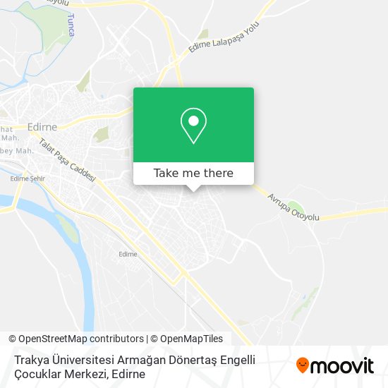 Trakya Üniversitesi Armağan Dönertaş Engelli Çocuklar Merkezi map