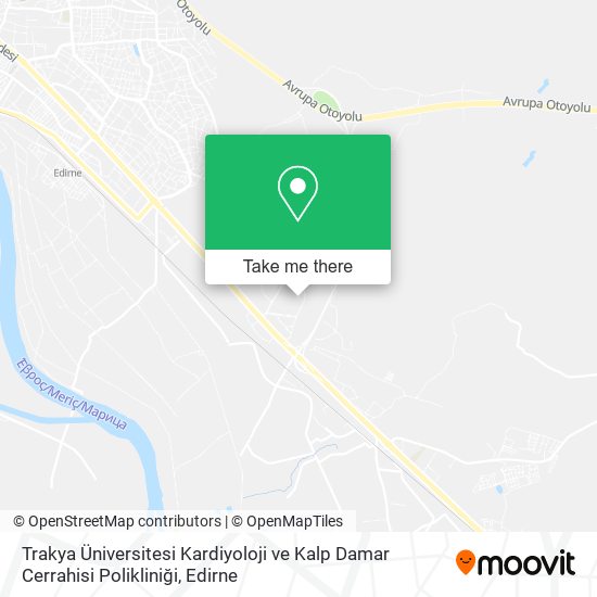 Trakya Üniversitesi Kardiyoloji ve Kalp Damar Cerrahisi Polikliniği map