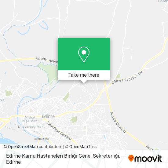 Edirne Kamu Hastaneleri Birliği Genel Sekreterliği map