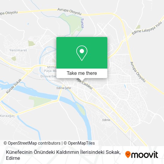 Künefecinin Önündeki Kaldırımın İlerisindeki Sokak map