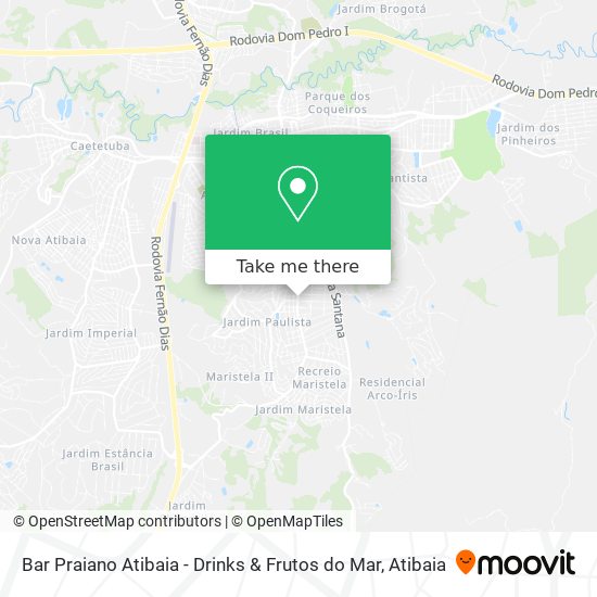 Bar Praiano Atibaia - Drinks & Frutos do Mar map