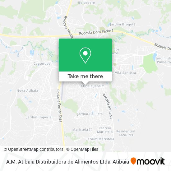 A.M. Atibaia Distribuidora de Alimentos Ltda map