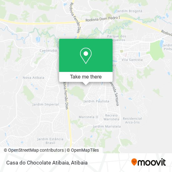 Mapa Casa do Chocolate Atibaia