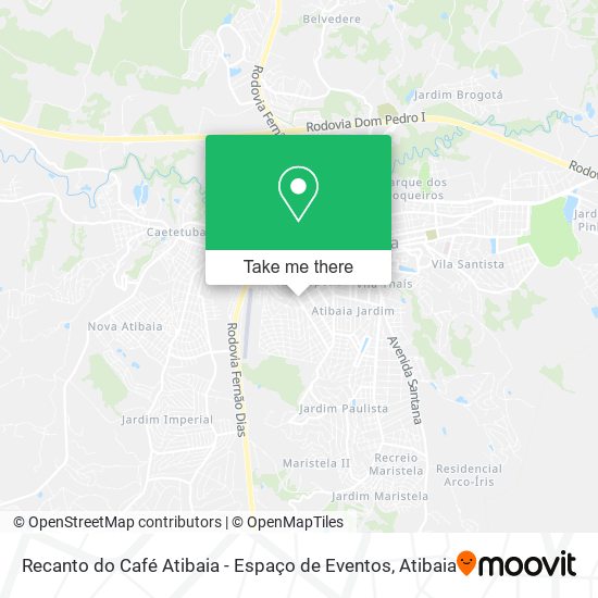 Mapa Recanto do Café Atibaia - Espaço de Eventos