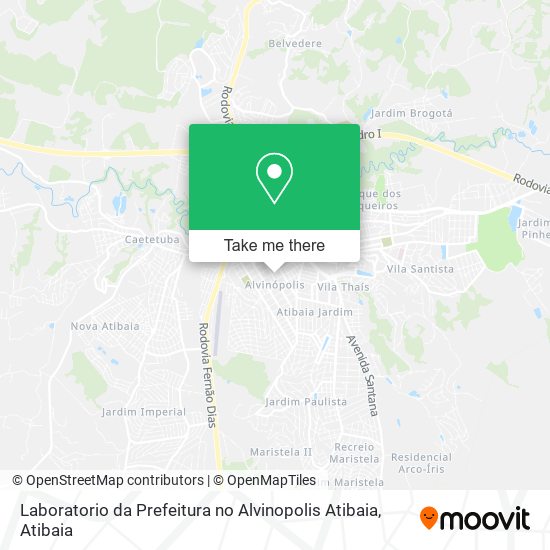 Mapa Laboratorio da Prefeitura no Alvinopolis Atibaia