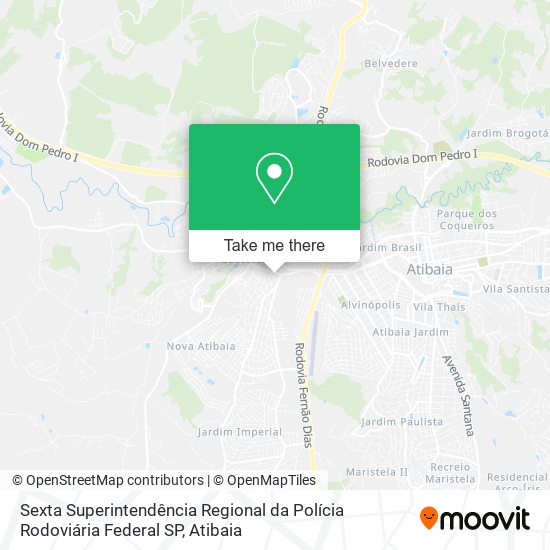 Mapa Sexta Superintendência Regional da Polícia Rodoviária Federal SP