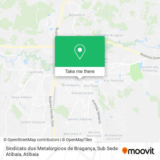 Sindicato dos Metalúrgicos de Bragança, Sub Sede Atibaia map