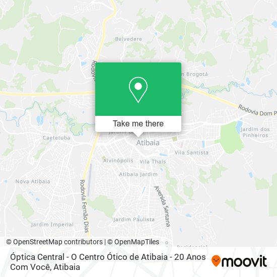 Óptica Central - O Centro Ótico de Atibaia - 20 Anos Com Você map