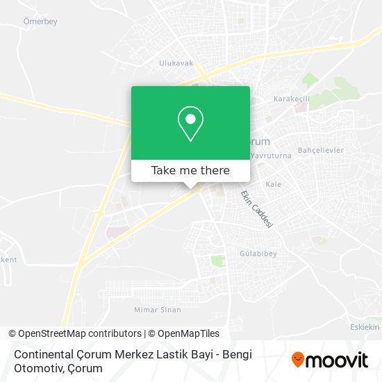 Continental Çorum Merkez Lastik Bayi - Bengi Otomotiv map