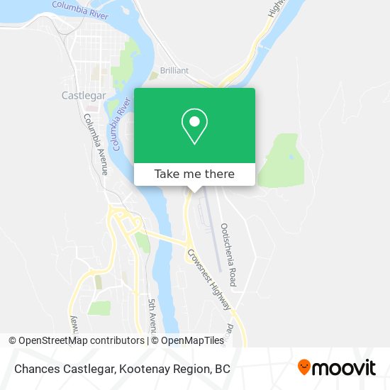 Chances Castlegar map