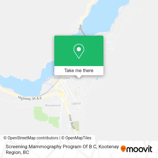 Screening Mammography Program Of B C map