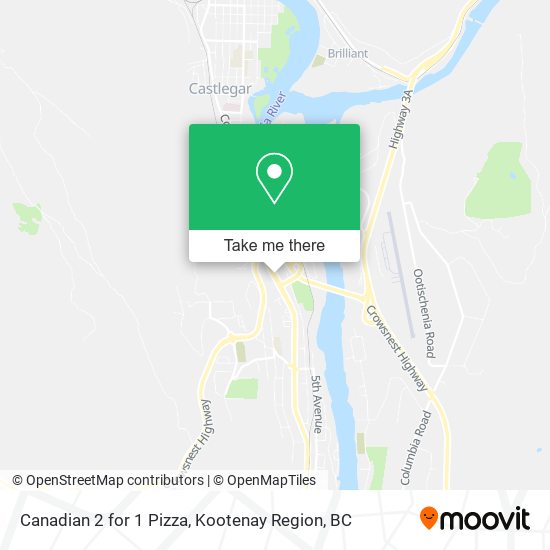 Canadian 2 for 1 Pizza map