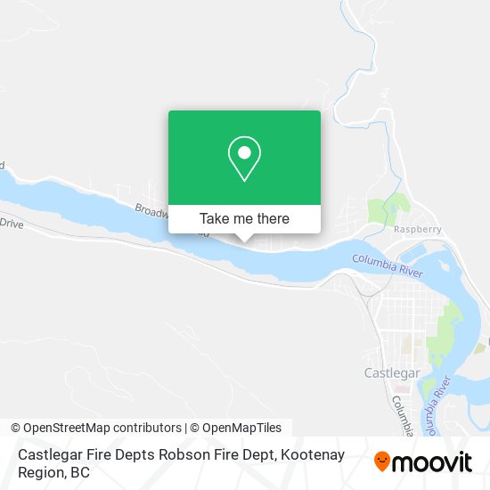 Castlegar Fire Depts Robson Fire Dept map