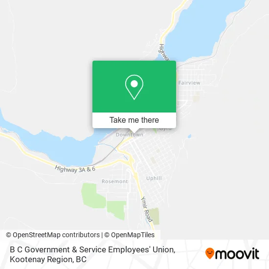 B C Government & Service Employees' Union map