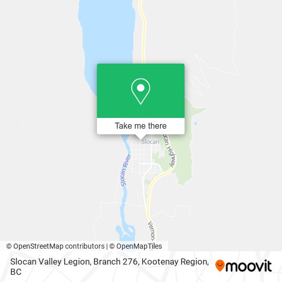 Slocan Valley Legion, Branch 276 map