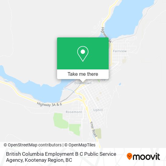 British Columbia Employment B C Public Service Agency map