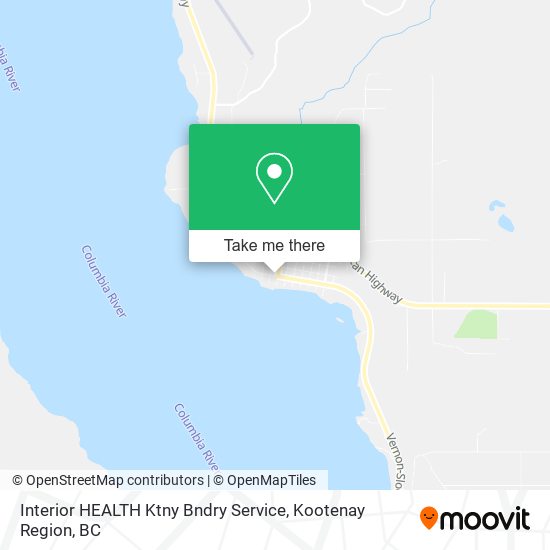 Interior HEALTH Ktny Bndry Service map
