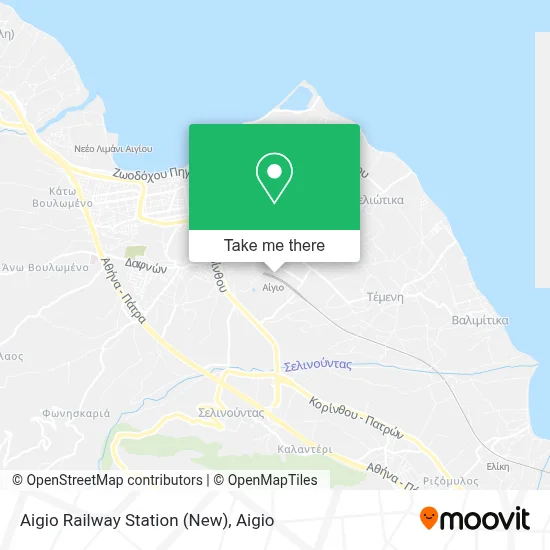 Aigio Railway Station (New) map