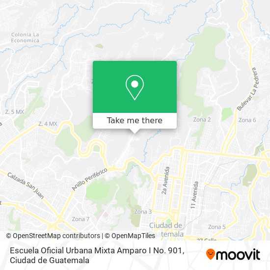 Mapa de Escuela Oficial Urbana Mixta Amparo I No. 901