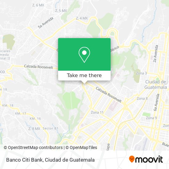 Banco Citi Bank map