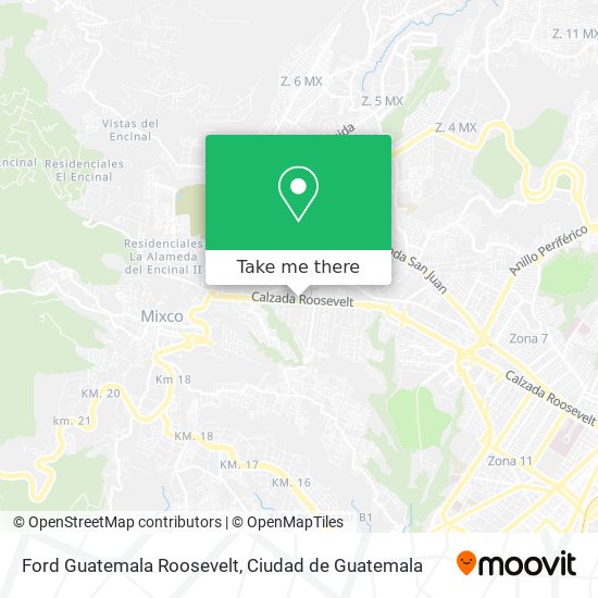 Ford Guatemala Roosevelt map