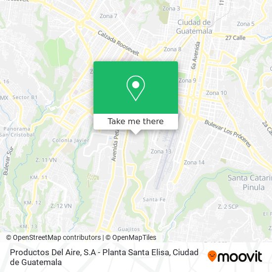 Productos Del Aire, S.A - Planta Santa Elisa map