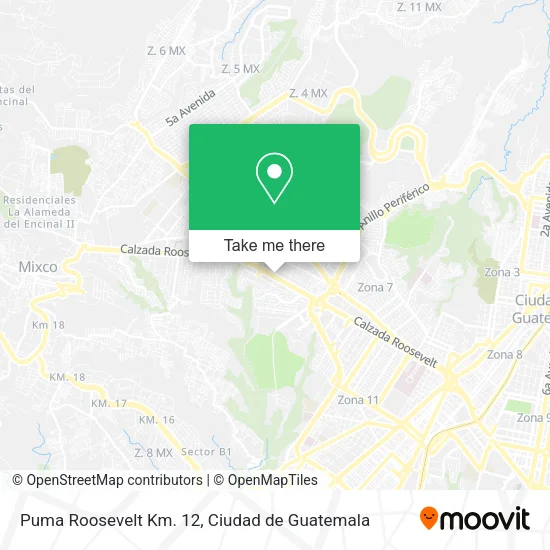 Puma Roosevelt Km. 12 map