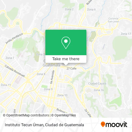 Tecun Uman Guatemala Map How To Get To Instituto Tecun Úman In Zona 5 By Bus?