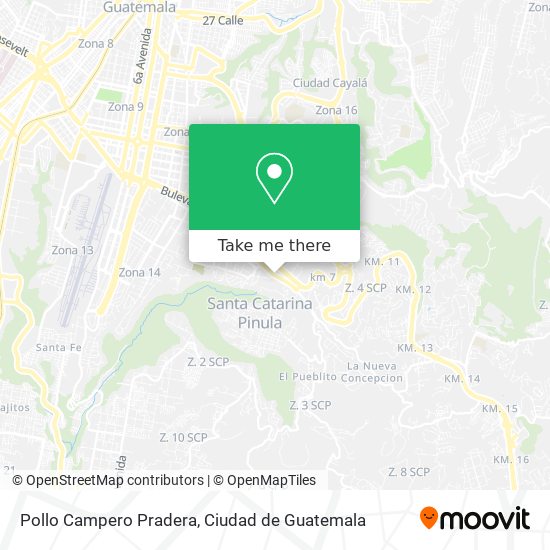 Mapa de Pollo Campero Pradera