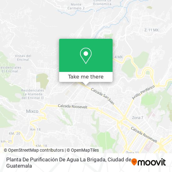 Mapa de Planta De Purificación De Agua La Brigada