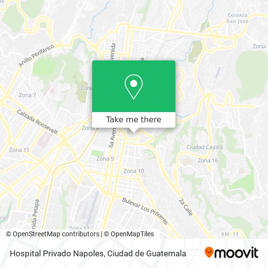 Mapa de Hospital Privado Napoles