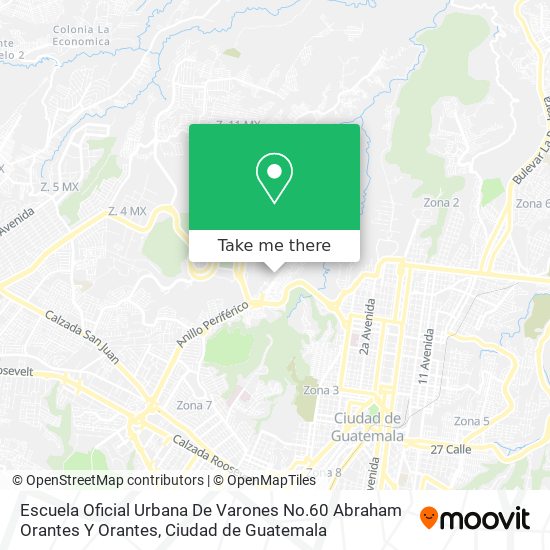 Mapa de Escuela Oficial Urbana De Varones No.60 Abraham Orantes Y Orantes