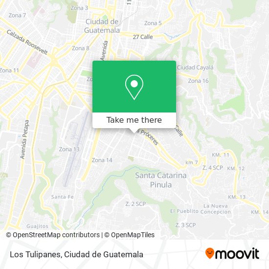 How to get to Los Tulipanes in Zona 10 by Bus?