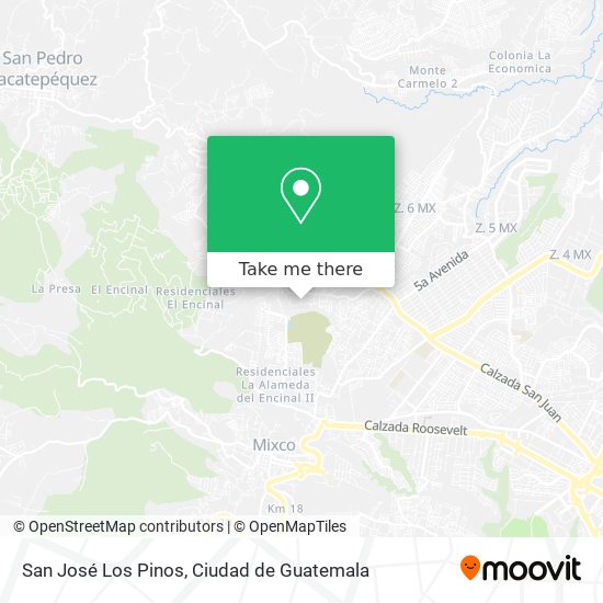 San José Los Pinos map