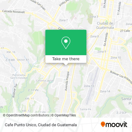 Cafe Punto Unico map