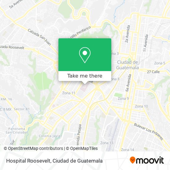 Mapa de Hospital Roosevelt