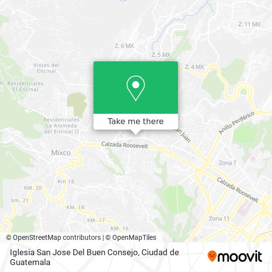 How to get to Iglesia San Jose Del Buen Consejo in Mixco by Bus?