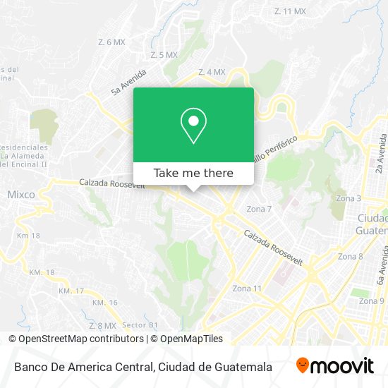 Banco De America Central map