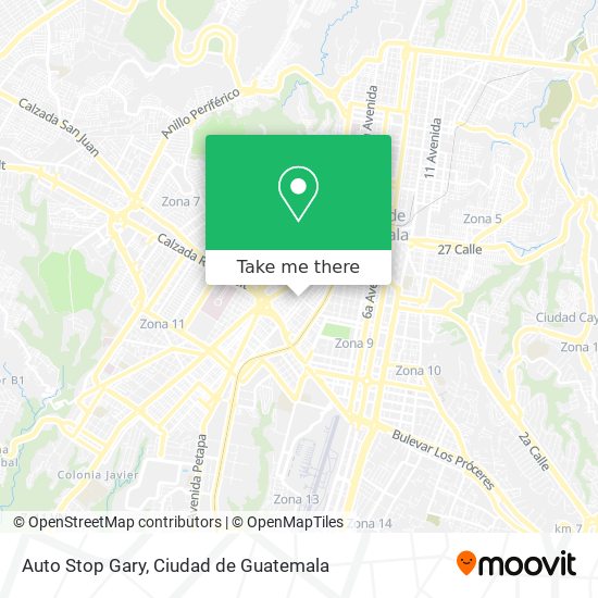 Auto Stop Gary map